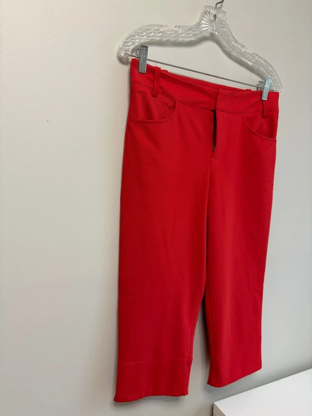 Free People Bette Super Slim Capri Pants Red Poppy NWOT Size 8
